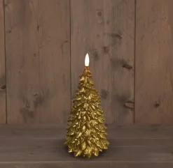 Anna's Collection LED Kerze Sito gold D 9,5 H 20 cm Led Kerzen