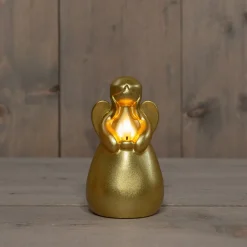 Anna's Collection LED Stumpenkerze Ange gold D 8 H 14,5 cm Led Kerzen
