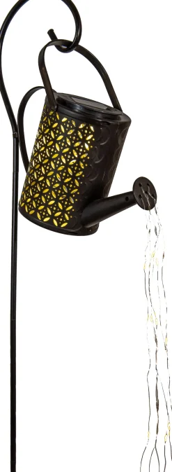 New Anna's Collection solar Gartenstecker Gießkanne schwarz 23,5 x 10 x 84 cm Gartenstecker