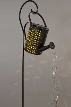 New Anna's Collection solar Gartenstecker Gießkanne schwarz 23,5 x 10 x 84 cm Gartenstecker