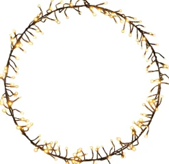 Discount Anna's Collection Weihnachtskranz schwarz mit 156 extra warmen Lichtern D 52 H 5 cm Weihnachtskränze