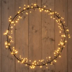 Discount Anna's Collection Weihnachtskranz schwarz mit 156 extra warmen Lichtern D 52 H 5 cm Weihnachtskränze