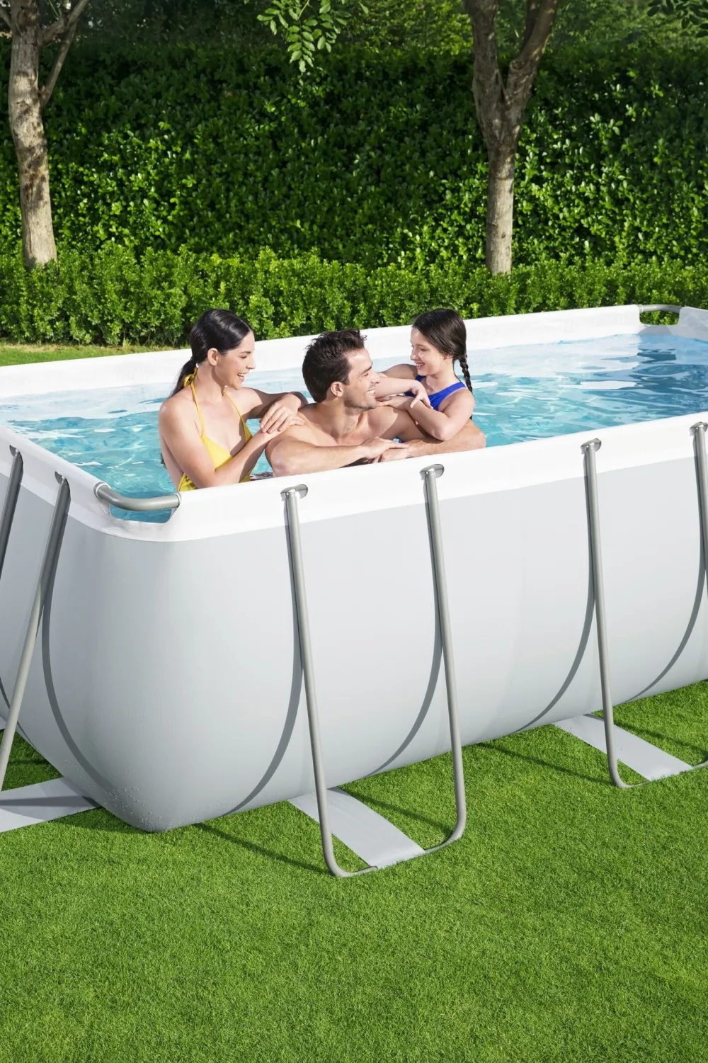 Online Bestway Stahlrahmen-Pool Power Steel rechteckig 404 x 201 x 100 cm Pools & Planschbecken
