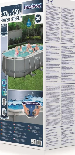 Clearance Bestway Stahlrahmen-Pool Power Steel oval 427 x 250 x 100 cm Pools & Planschbecken