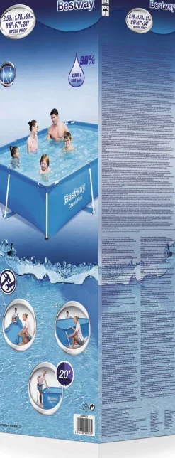 Hot Bestway Stahlrahmen-Pool Passaat rechteckig 259 x 170 x 61 cm Pools & Planschbecken