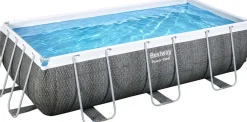 Sale Bestway Stahlrahmen-Pool Power Steel Rattan-Look rechteckig 404 x 201 x 100 cm Pools & Planschbecken