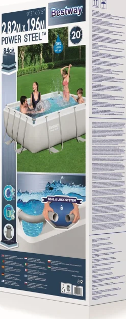 Discount Bestway Stahlrahmen-Pool Power Steel rechteckig 282 x 196 x 84 cm Pools & Planschbecken