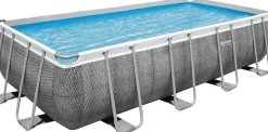 Outlet Bestway Stahlrahmen-Pool Power Steel Rattan-Look rechteckig 549 x 274 x 122 cm Pools & Planschbecken