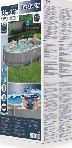 New Bestway Stahlrahmen-Pool Power Steel oval 488 x 305 x 107 cm Pools & Planschbecken