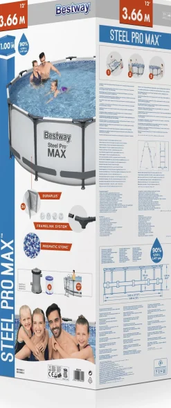 Sale Bestway Stahlrahmen-Pool Steel Pro Max rundD 366 H 100 cm Pools & Planschbecken
