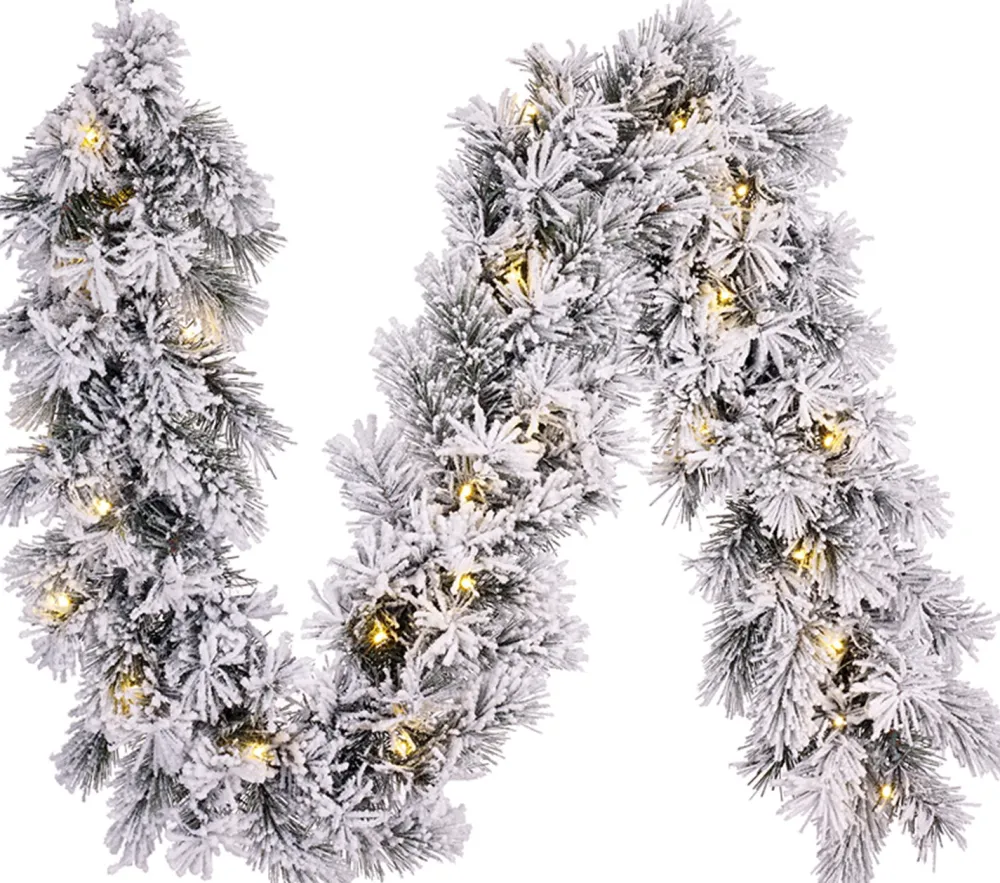 Discount Black Box Girlande Dinsmore 180 cm mit Schnee 25 LEDs warmweiß Weihnachts- & Tannengirlanden