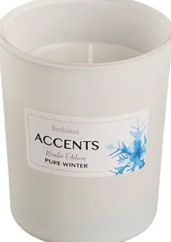 Outlet Bolsius Duftkerze Accents Pure Winter weiß 33 Std.D 8 H 10 cm Kerzen Im Glas|Duftkerzen