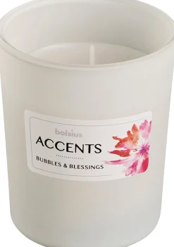 Best Bolsius Duftkerze Accents Bubbles & Blessings weiß 33 Std.D 8 H 10 cm Kerzen Im Glas|Duftkerzen