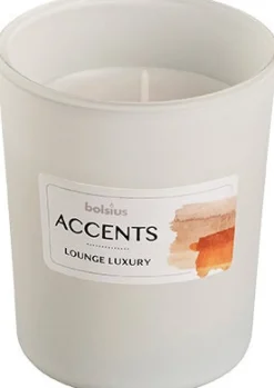 New Bolsius Duftkerze Accents Lounge Luxury weiß 33 Std.D 8 H 10 cm Kerzen Im Glas|Duftkerzen