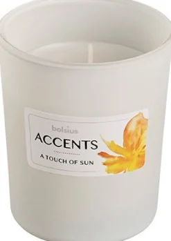 New Bolsius Duftkerze Accents A Touch Of Sun weiß 33 Std.D 8 H 10 cm Kerzen Im Glas|Duftkerzen
