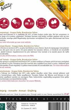 Best Buzzy® Pomodori Fleischtomate gelb (Solanum lycopersicum 'Grappa Gialla') Samen Gemüsesamen|Saatgut