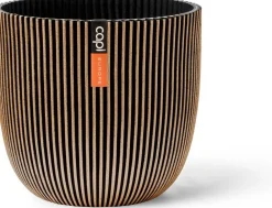Clearance Capi Europe Blumentopf Groove gold / schwarz D 21,5 H 20 cm Blumentöpfe|Blumentöpfe & Pflanzgefäße