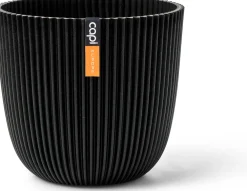 Discount Capi Europe Blumentopf Groove schwarz D 21,5 H 20 cm Blumentöpfe & Pflanzgefäße|Blumentöpfe