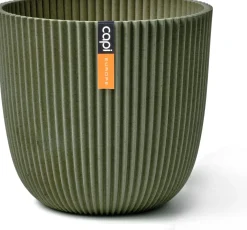 Hot Capi Europe Blumentopf Groove grün D 16,5 H 15 cm Blumentöpfe & Pflanzgefäße|Blumentöpfe
