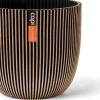 Online Capi Europe Blumentopf Groove gold / schwarz D 16,5 H 15 cm Blumentöpfe|Blumentöpfe & Pflanzgefäße