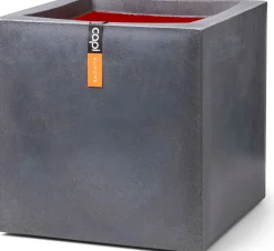 Best Capi Europe Blumentopf Urban Smooth 40 x 40 x 40 cm grau Blumentöpfe|Blumentöpfe & Pflanzgefäße