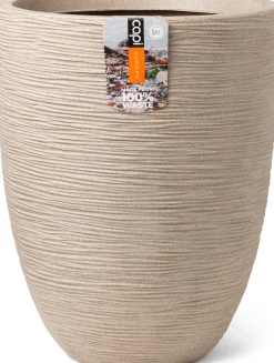 New Capi Europe Blumentopf Waste Rib beige D 46 H 58 cm Blumentöpfe|Blumentöpfe & Pflanzgefäße