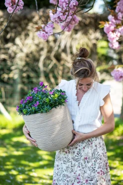 Online Capi Europe Blumentopf Waste Rib beige D 43 H 41 cm Blumentöpfe|Blumentöpfe & Pflanzgefäße