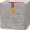 Clearance Capi Europe Pflanzkübel Nature Rib elfenbein 40 x 40 x 40 cm Blumentöpfe|Blumentöpfe & Pflanzgefäße
