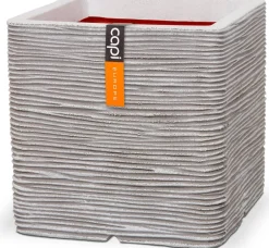 Sale Capi Europe Pflanzkübel Nature Rib elfenbein 30 x 30 x 30 cm Blumentöpfe|Blumentöpfe & Pflanzgefäße