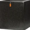 Clearance Capi Lux Terrazzo Pflanzkübel quadratisch 30 x 30 x 30 cm schwarz Blumentöpfe|Blumentöpfe & Pflanzgefäße
