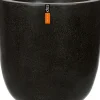 Capi Lux Terrazzo Pflanzkübel rund D 28 cm H 26 cm schwarz Blumentöpfe|Blumentöpfe & Pflanzgefäße