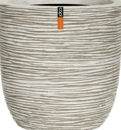 Online Capi Nature Rib Blumentopf Kugelform elfenbein D 35 H 34 cm Blumentöpfe|Blumentöpfe & Pflanzgefäße