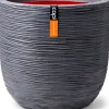 New Capi Nature Rib Blumentopf D 35 H 34 cm schwarz gerippt Blumentöpfe|Blumentöpfe & Pflanzgefäße