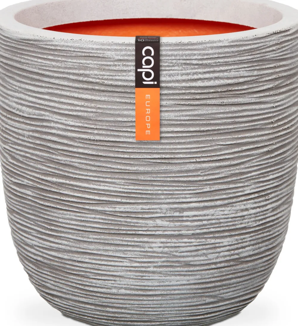 Outlet Capi Nature Rib Blumentopf D 43 H 41 cm elfenbein Blumentöpfe|Blumentöpfe