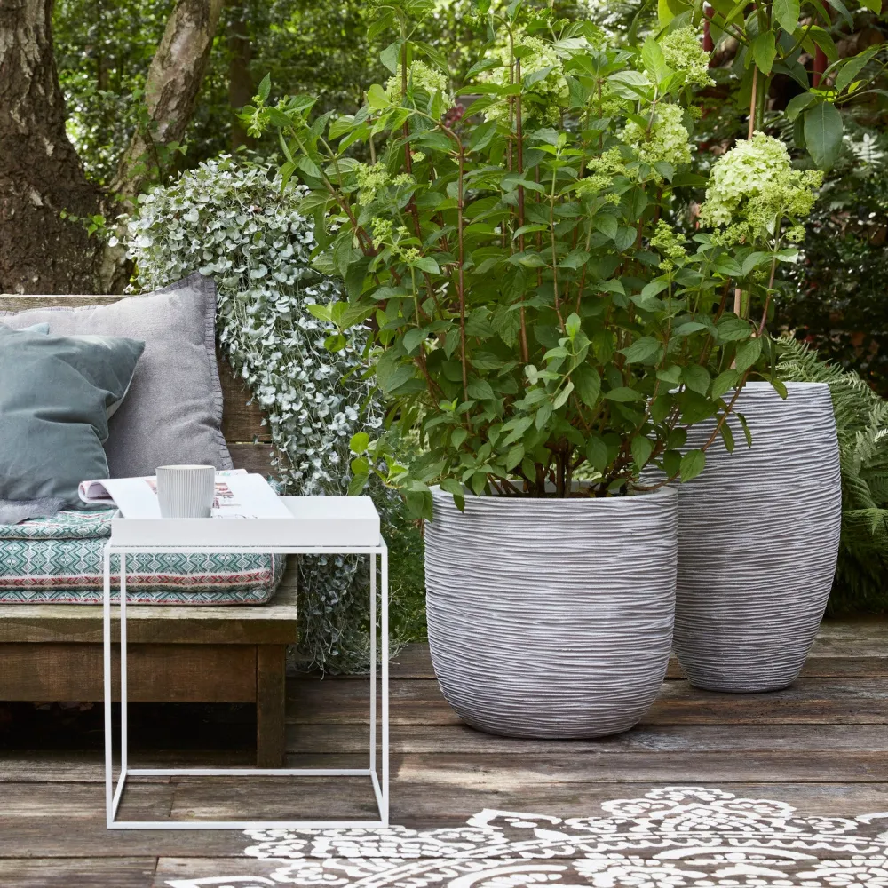 Outlet Capi Nature Rib Blumentopf D 43 H 41 cm elfenbein Blumentöpfe|Blumentöpfe