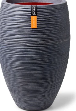 Clearance Capi Nature Rib Pflanzkübel D 51 H 72 cm grau Blumentöpfe|Blumentöpfe & Pflanzgefäße