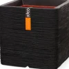 Discount Capi Nature Rib Pflanzkübel quadratisch 40 x 40 x 40 cm schwarz gerippt Blumentöpfe|Blumentöpfe & Pflanzgefäße