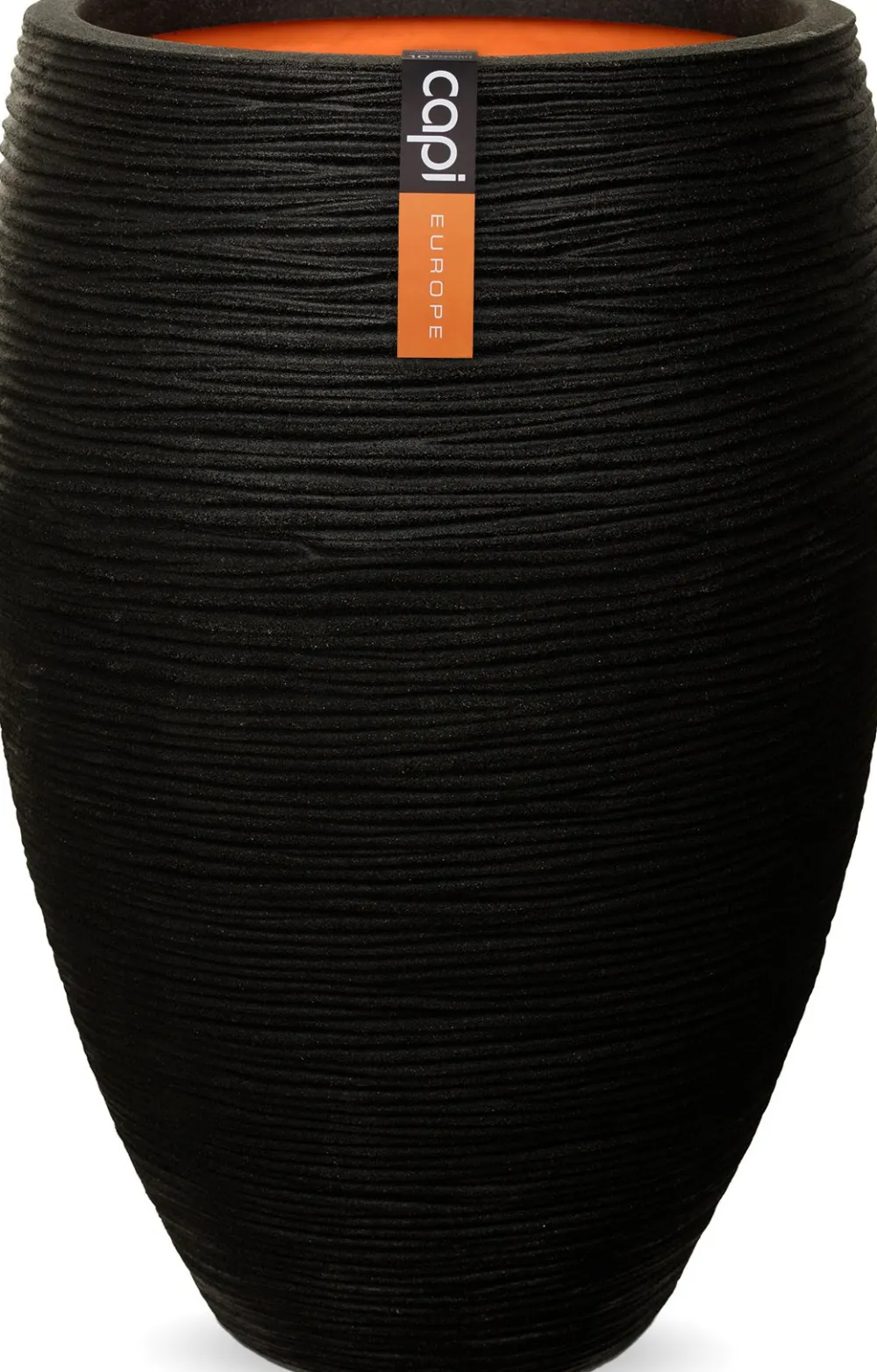 New Capi Nature Rib Pflanzkübel hoch D 45 H 72 cm schwarz Blumentöpfe|Blumentöpfe & Pflanzgefäße