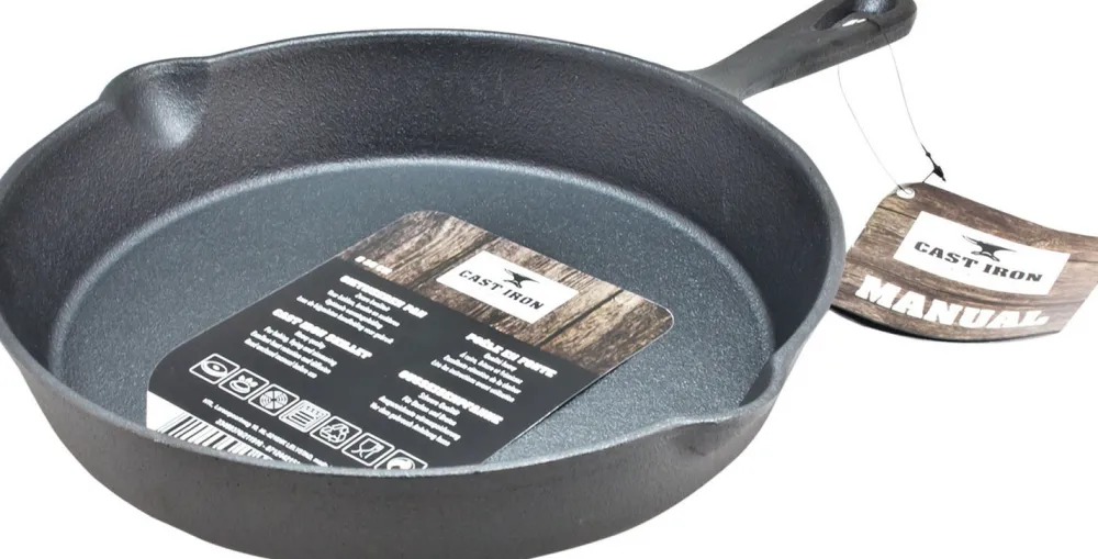 Discount Cast Iron Bratpfanne schwarz D 25 cm H 6 cm Pfannen