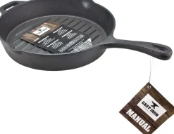 Outlet Cast Iron Grillpfanne schwarz D 28 cm H 5 cm Pfannen