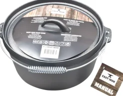 Clearance Cast Iron Pfanne mit Deckel schwarz D 28 cm H 13 cm Pfannen