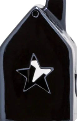 Cosy@Home Teelichthalter Haus mit Stern blau 8 x 8 cm Teelichthalter