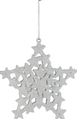 Outlet Cosy@Home Weihnachtsbaumschmuck Stern weiß 16 x 16 cm Weihnachtskugeln & -Anhänger