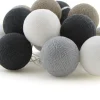 Sale Cotton Ball Lights Lichterkette Shadow Starterset grau / weiß 7,4 m mit 20 Lampen Außenlichterketten