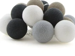Sale Cotton Ball Lights Lichterkette Shadow Starterset grau / weiß 7,4 m mit 20 Lampen Außenlichterketten