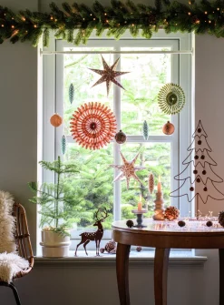 Hot Countryfield Weihnachtsbaum mit Kugeln braun 32 x 13 x 55,5 cm Weihnachtsfiguren & -Objekte