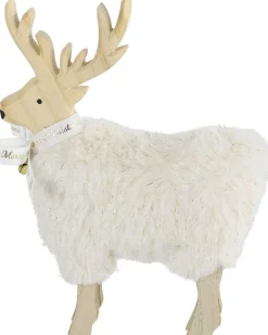 Best Countryfield Weihnachtsdeko Hirsch Gower weiß 15 x 3 x 19,5 cm Weihnachtsfiguren & -Objekte