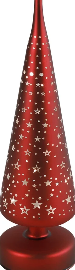 Clearance Countryfield Weihnachtsdeko Baum beleuchtet Bomont rot 8 LEDs warmweiß 9 x 9 x 30 cm Weihnachtsfiguren & -Objekte