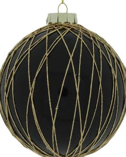 New Countryfield Weihnachtskugel Lacie schwarz D 10 cm Weihnachtskugeln & -Anhänger