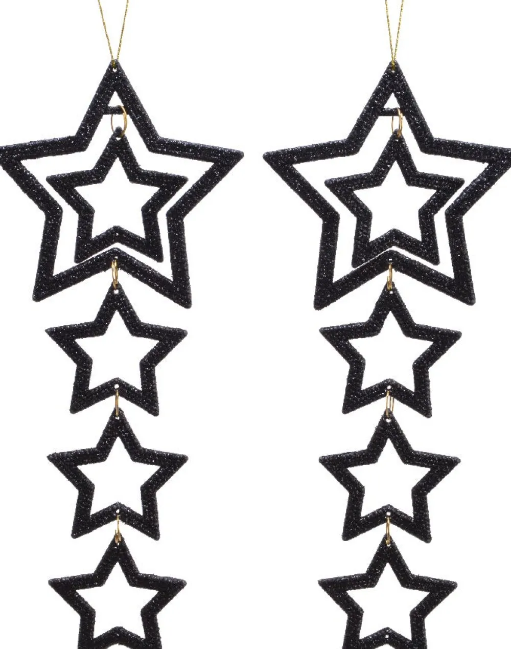 Outlet Decoris Weihnachtsbaumschmuck Stern schwarz 7,5 x 6 x 0,4 cm Weihnachtskugeln & -Anhänger